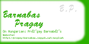 barnabas pragay business card